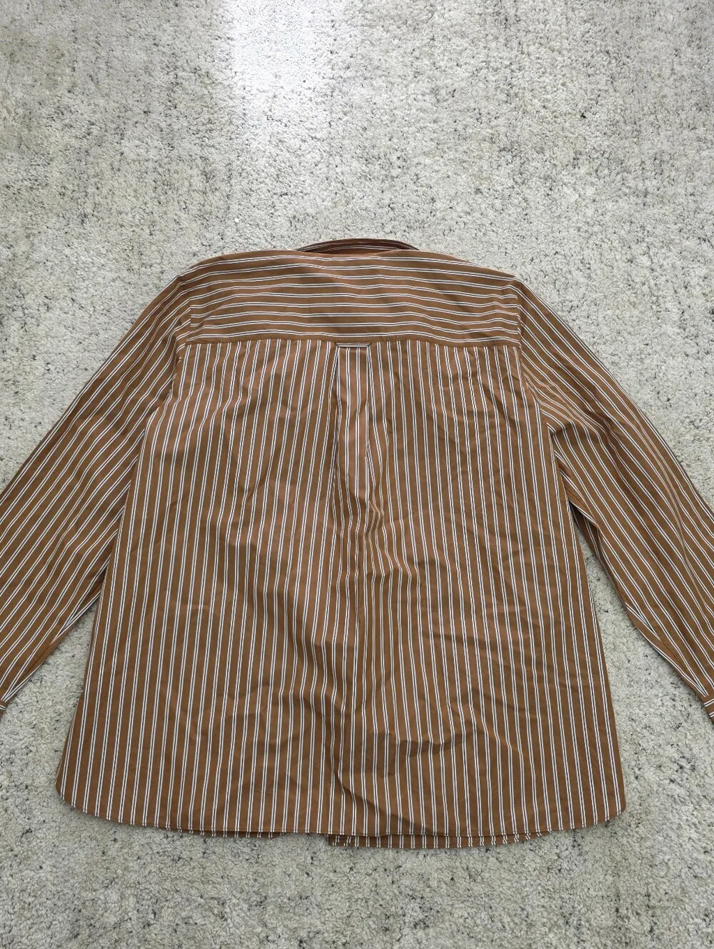 Lafayette 148 new york XL  Rust and White Striped Collared Button-Front Shirt - Picture 7 of 7